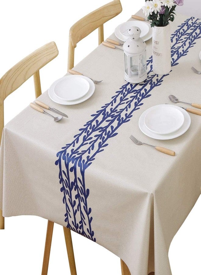 TruDelve Heavy Duty Vinyl Tablecloths Plastic Table Cloths for Kitchen Dining Table Wipeable PVC Tablecloth for Rectangle Tables (54"x84",Branch) - Image 1